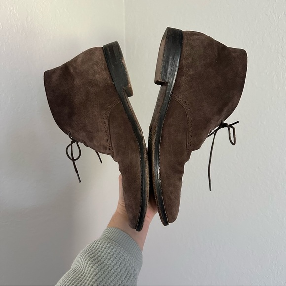 Cole Haan Grand Brown Suede Leather Almond Toe Cambridge Chukka Boots - Picture 9 of 10